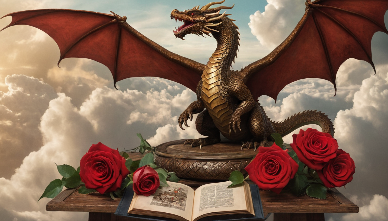 Drac de Sant Jordi entre roses